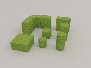 low poly hedge collection 3D Model