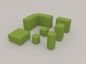 low poly hedge collection 3D Model