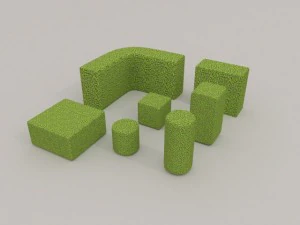 low poly hedge collection 3D Model