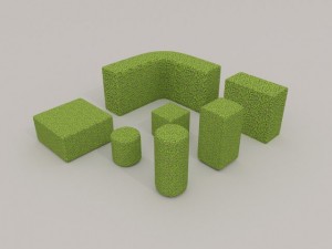 low poly hedge collection 3D Model
