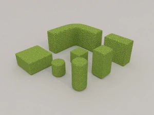 low poly hedge collection 3D Model