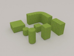 low poly hedge collection 3D Model