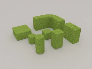 low poly hedge collection 3D Model