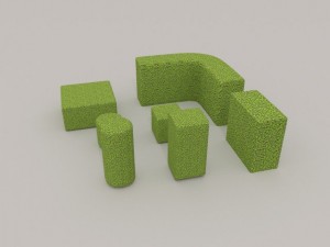 low poly hedge collection 3D Model
