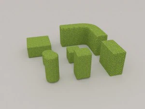 low poly hedge collection 3D Model