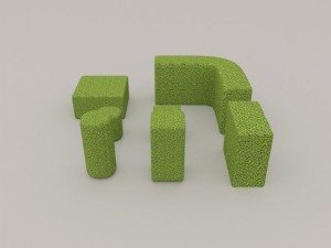 low poly hedge collection 3D Model