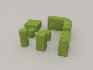 low poly hedge collection 3D Model