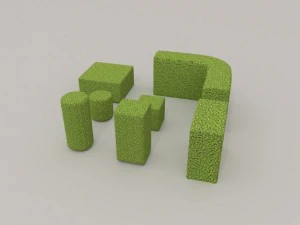 low poly hedge collection 3D Model