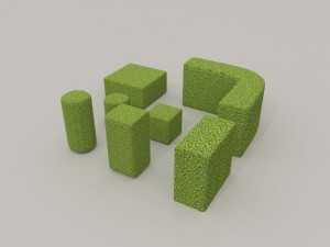 low poly hedge collection 3D Model