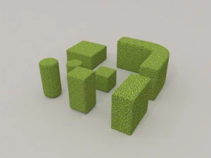 low poly hedge collection 3D Model