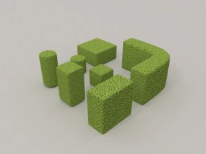 low poly hedge collection 3D Model