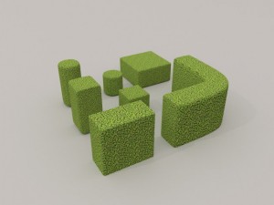 low poly hedge collection 3D Model