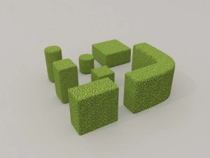 low poly hedge collection 3D Model