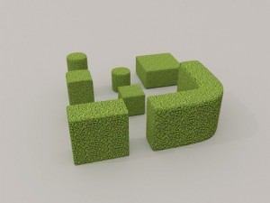 low poly hedge collection 3D Model