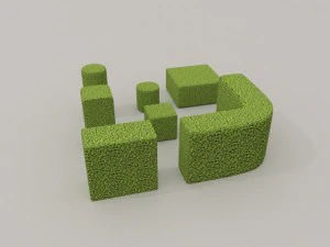 low poly hedge collection 3D Model