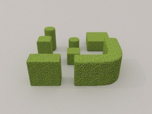 low poly hedge collection 3D Model