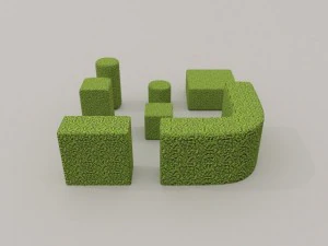 low poly hedge collection 3D Model
