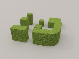 low poly hedge collection 3D Model