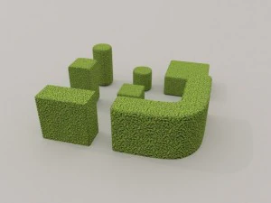 low poly hedge collection 3D Model