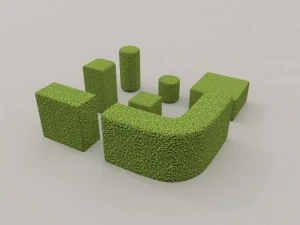 low poly hedge collection 3D Model