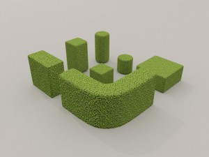 low poly hedge collection 3D Model