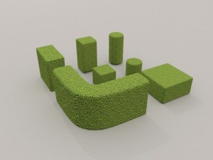 low poly hedge collection 3D Model
