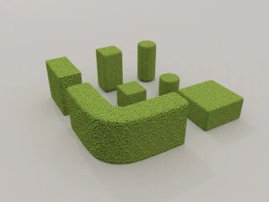 low poly hedge collection 3D Model