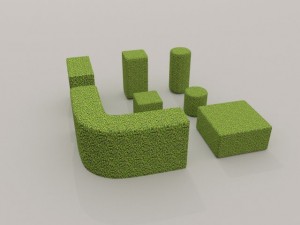 low poly hedge collection 3D Model