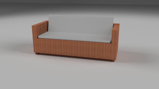 wicker couch 3D Модель .c4d .max .obj .3ds .fbx .stl .blend 