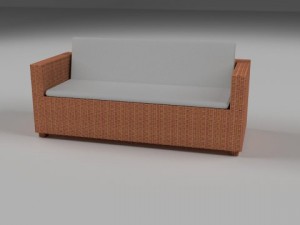wicker couch Modelo 3D