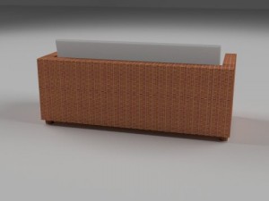 wicker couch 3D Модель