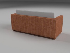wicker couch 3D Модель