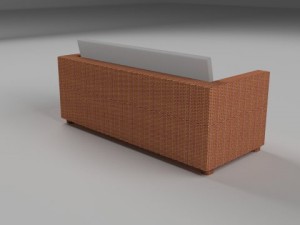 wicker couch 3D Модель