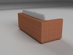 wicker couch 3D Модель