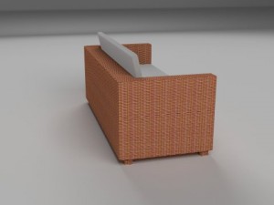 wicker couch 3D Модель
