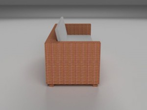 wicker couch 3D Модель