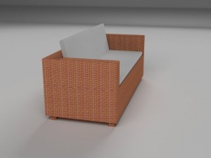 wicker couch 3D Модель