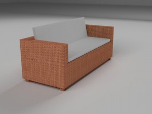 wicker couch 3D Модель