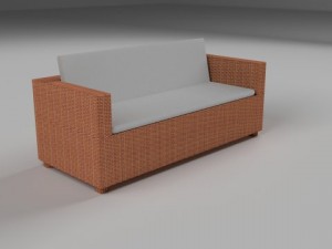 wicker couch 3D Модель