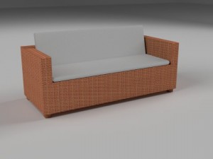 wicker couch 3D Модель