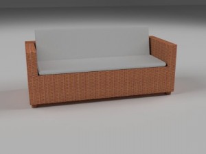 wicker couch 3D Модель