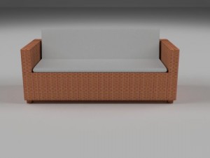 wicker couch 3D Модель