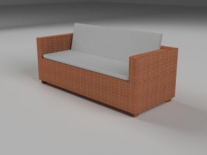 wicker couch 3D Модель