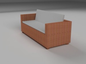 wicker couch 3D Модель
