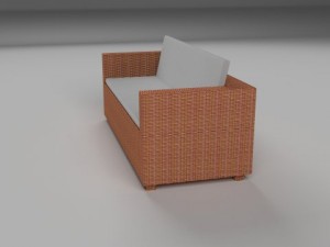 wicker couch 3D Модель