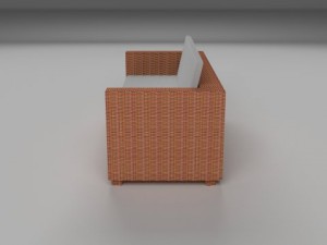 wicker couch 3D Модель