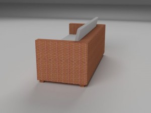 wicker couch 3D Модель