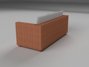 wicker couch 3D Модель