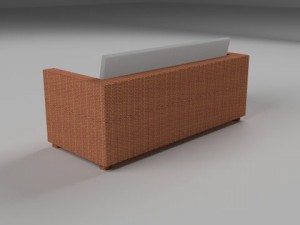 wicker couch 3D Модель