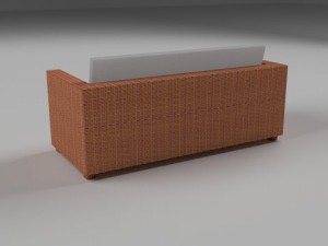 wicker couch 3D Модель